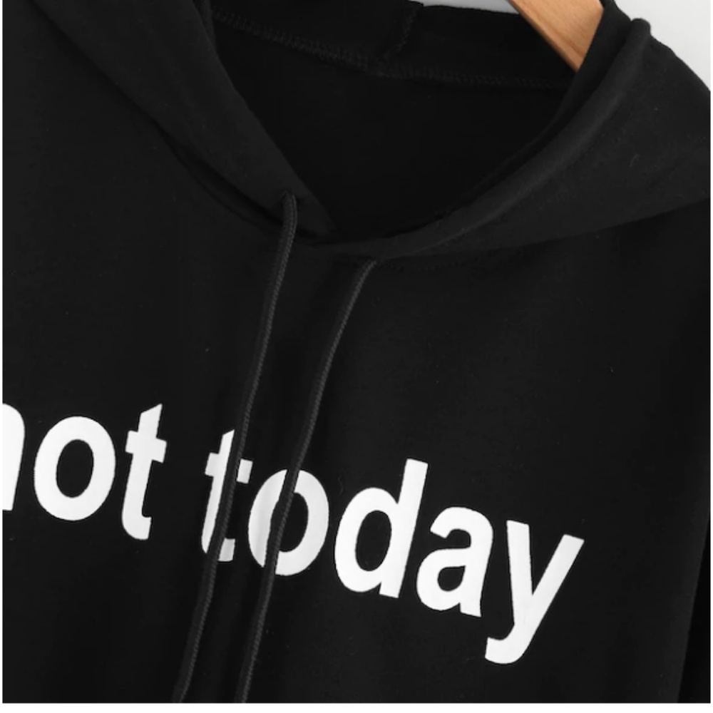 "not today" Crop top Hoodie size L💕🦄 - Picture 4 of 6